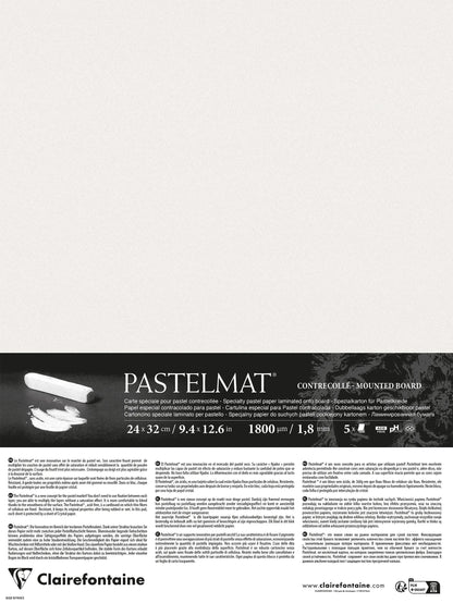 Pastelmat laminiert 5 Blatt 24x32cm - Weiß