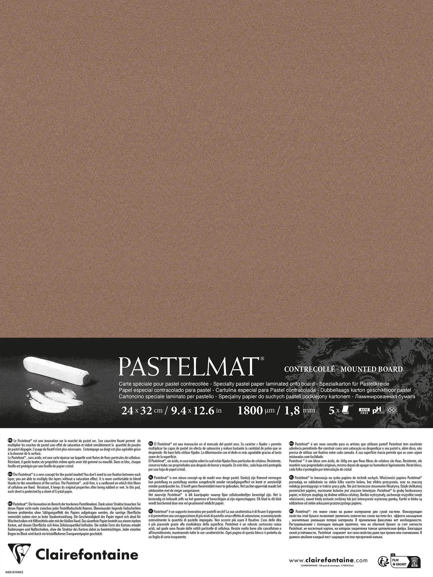 Pastelmat laminated 5 sheets 24x32cm - Brown