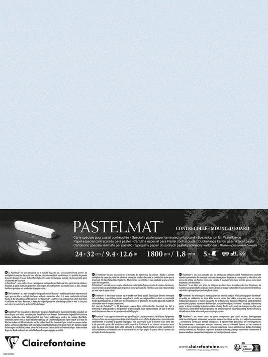 Pastelmat laminiert 5 Blätter 24x32cm - Hellblau