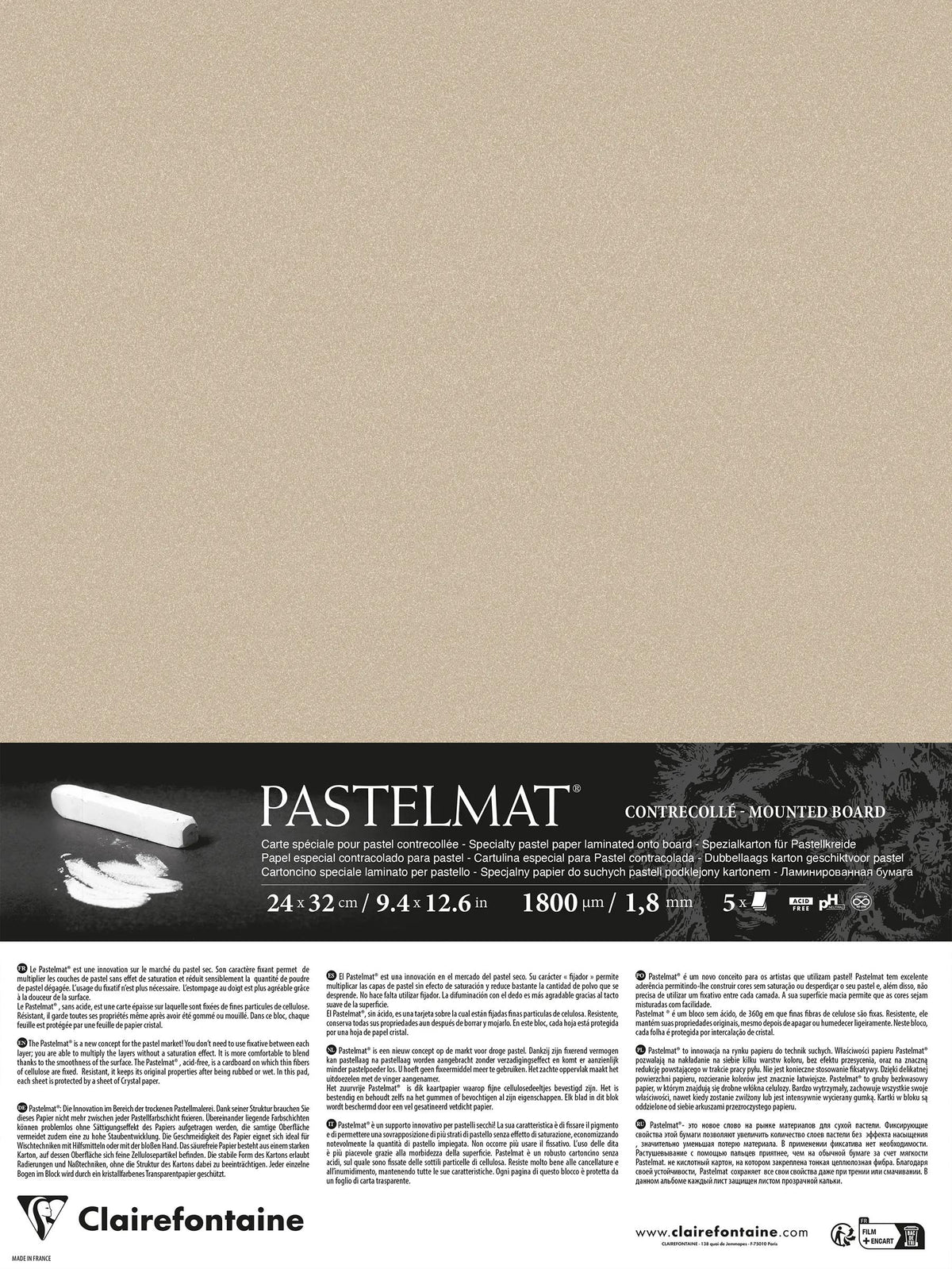 Pastelmat laminated 5 sheets 24x32cm - Sand