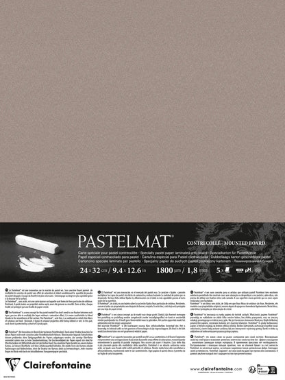 Pastelmat laminato 5 fogli 24x32cm - Grigio scuro