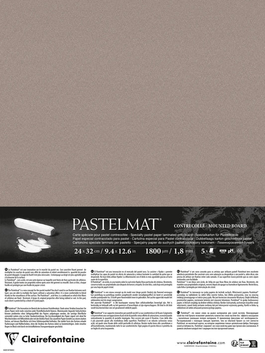 Pastelmat laminiert 5 Blätter 24x32cm - Dunkelgrau