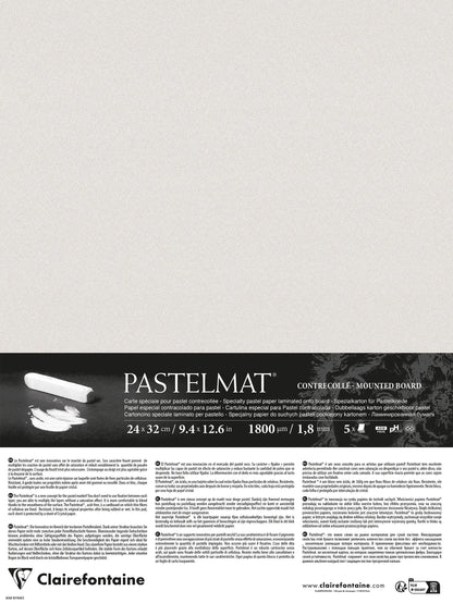 Pastelmat laminiert 5 Blätter 24x32cm - Hellgrau