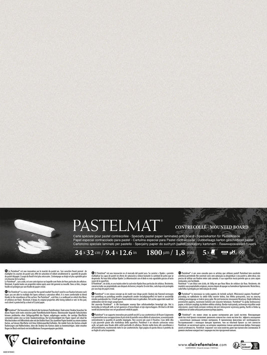 Pastelmat laminiert 5 Blätter 24x32cm - Hellgrau