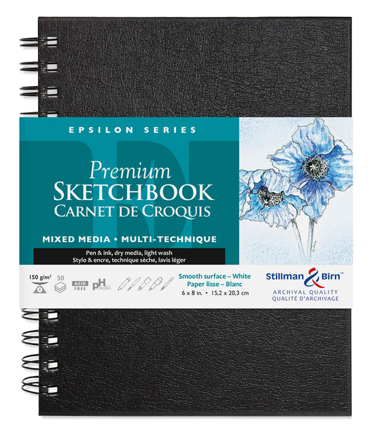 Epsilon Serie Spiral Notebook 50F 15,2x20,3cm 150g - Weiß (2er-Pack)