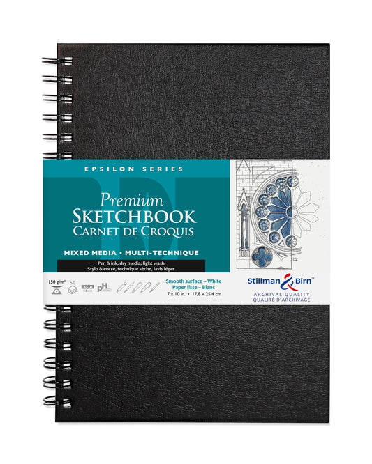 Epsilon Serie Spiral Notebook 50F 17,8x25,4cm 150g - Weiß (2er-Pack)