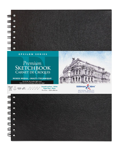 Epsilon Series carnet spiralé 50F 22,9x30,5cm 150g - Blanc (lot de 2)