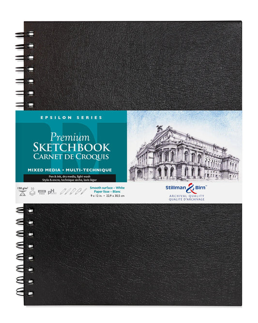Epsilon Serie Spiral Notebook 50F 22,9x30,5cm 150g - Weiß (2er-Pack)