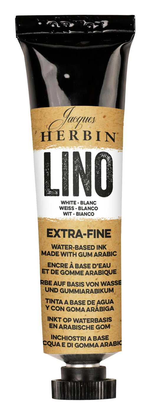 EXTRA-FINE TUBE LINOGRAVIDE ENCRE 35ml - White - New (Pack x3)
