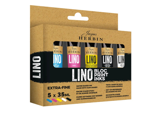 Set 5 EXTRA-FINE LINOGRAVIDE ENCRES IN 35ml - Assorted - New (Pack x2)