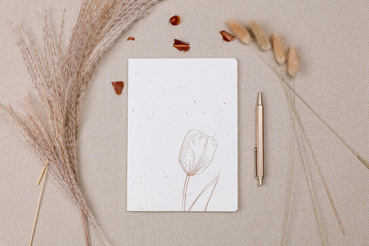 Tulpenpapier, Sewn Notebook A5 Faden 14,8x1 cm, 64 Seiten, Punkte (9er-Pack)