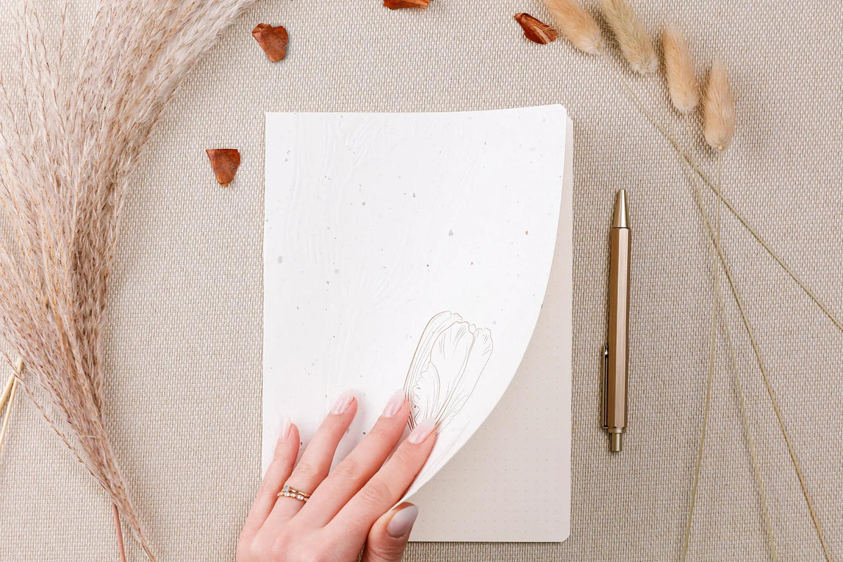 Tulpenpapier, Sewn Notebook A5 Faden 14,8x1 cm, 64 Seiten, Punkte (9er-Pack)