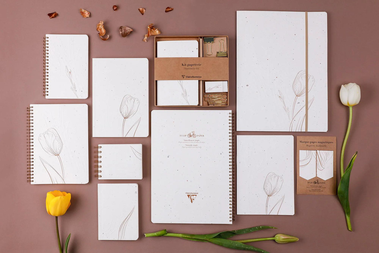 Tulip paper, Carnet brochure souple A6 10,5x14,8 cm, 128 pages, uni (Lot x8)