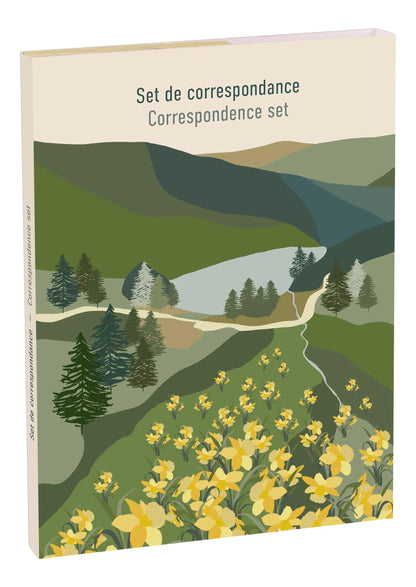 La Vie en Vosges, Matching Set 12x16.5 cm mit 8 Einzelkarten sortiert 11x15.5 cm und 8 Umschläge Pollen C6 naturweiß (5er-Pack)