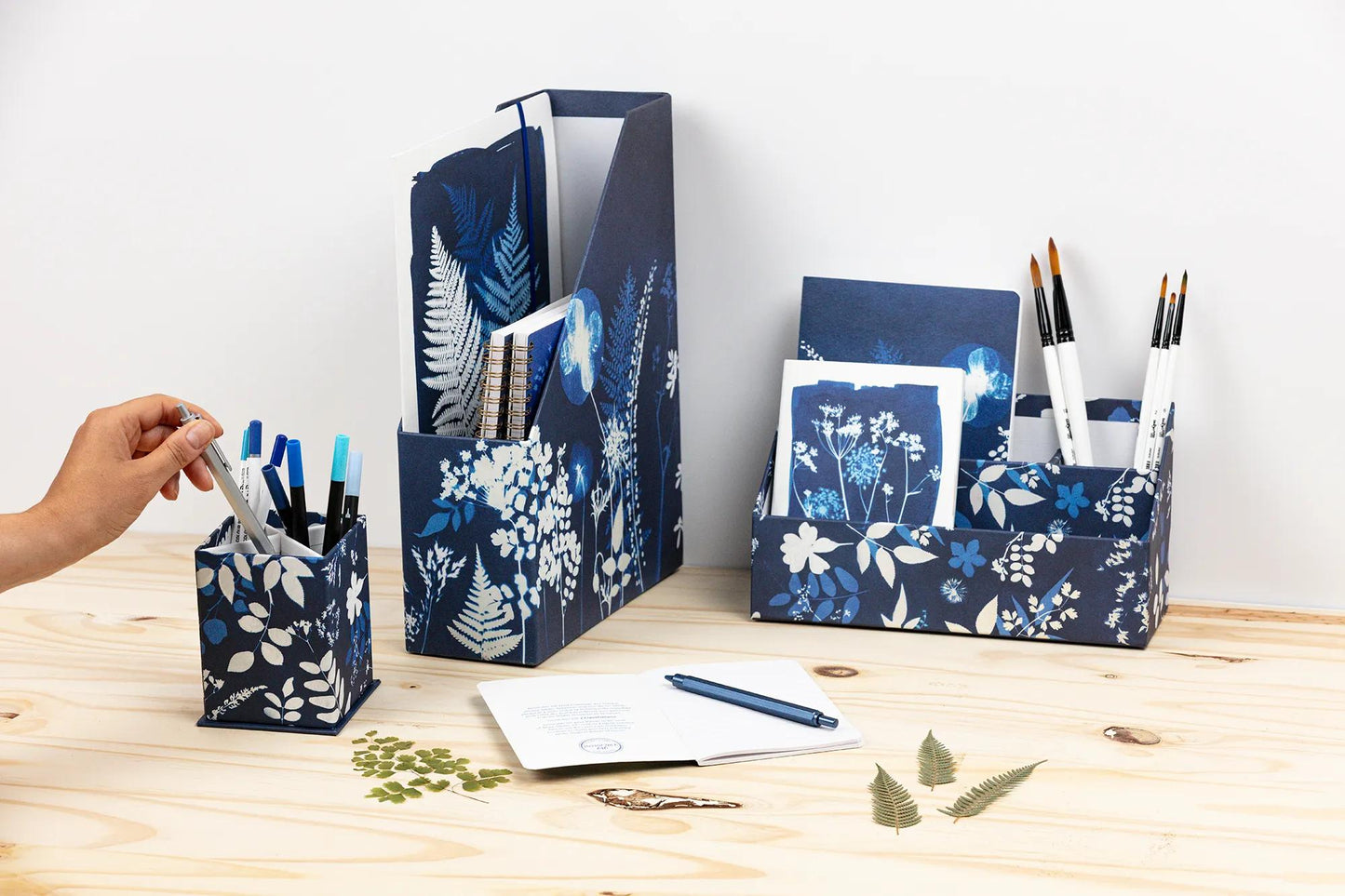 Cyanotype, Square pencil jar 8,5x8,5x11 cm (Pack x4)