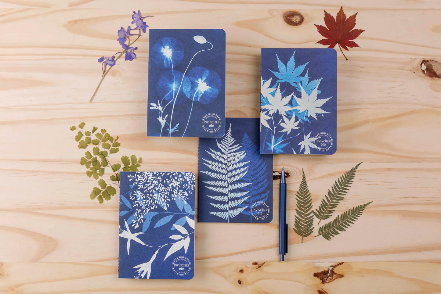 Cyanotype, Carnet cousu fil A6 10,5x14,8 cm, 64 pages, ligné, ass. (Lot x8)