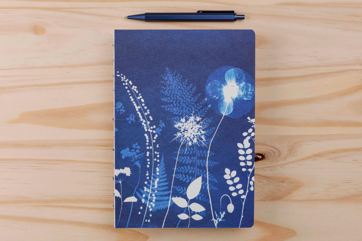 Cyanotyp, Booklet flexible Broschüre A5 14,8x21 cm, 160 Seiten, Zeile, roh zurück, Arsch. (4er-Pack)