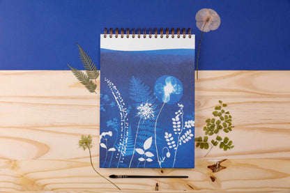 Cyanotype, Book Fine Arts complete binding header A4 21x29.7 cm, 40 sheets, white multi-technical drawing paper 180g