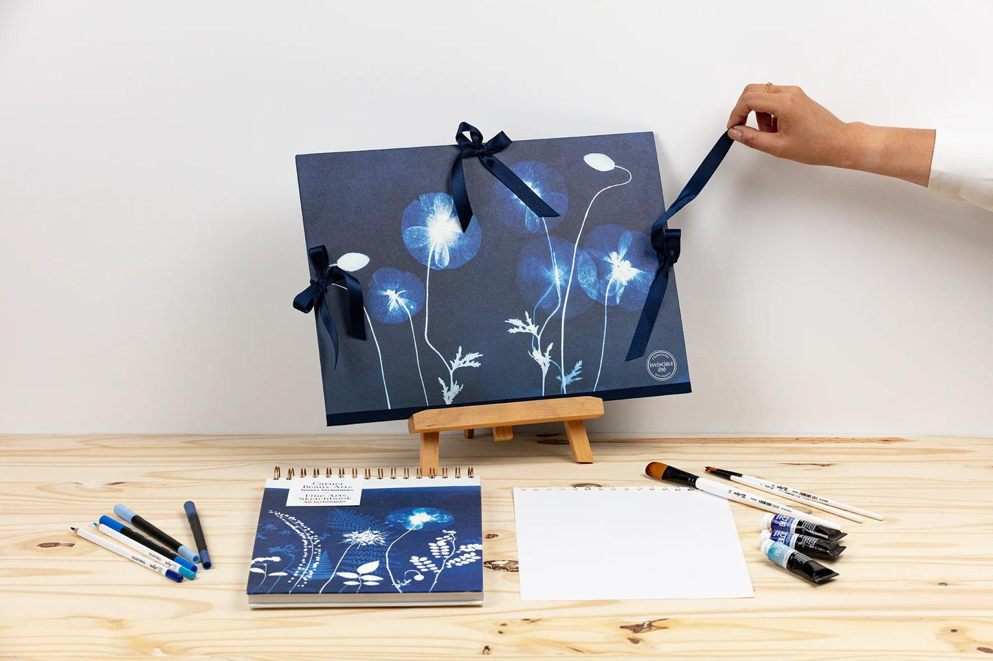 Cyanotype, Drawing cardboard 28x38cm, closure with 3 ribbons (Pack x5)