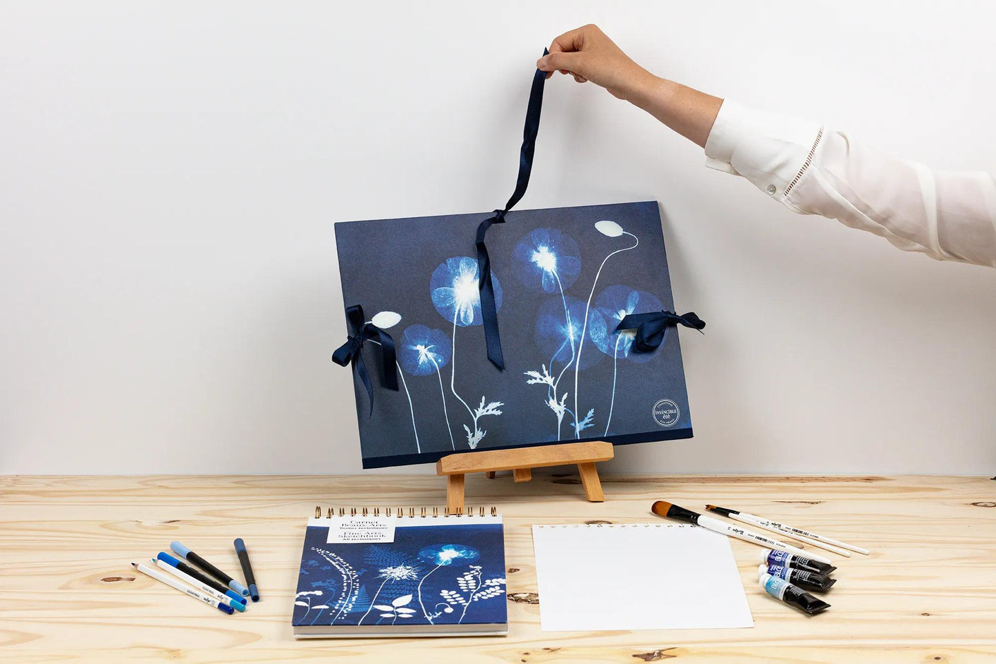 Cyanotype, Drawing cardboard 28x38cm, closure with 3 ribbons (Pack x5)