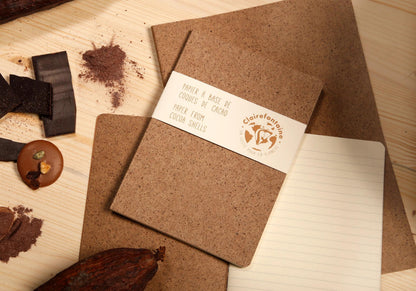 Jeans et Cocoa, Papier genäht A6 96 Seiten Linien, Kakao - Kakao (5er-Pack)