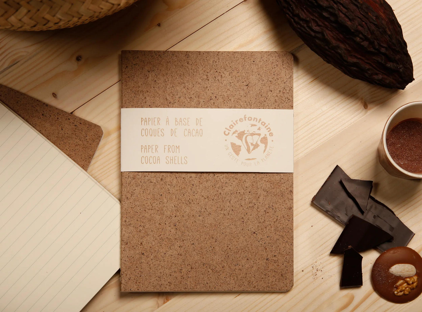 Jeans et Cocoa, Papier genäht A6 96 Seiten Linien, Kakao - Kakao (Paket x5)