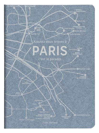 Jeans métro, Carnet piqué cousu fil A5 - 14,8 x 21 cm, 96 pages, ligné, ass. - Bleu jeans (lot de 5)