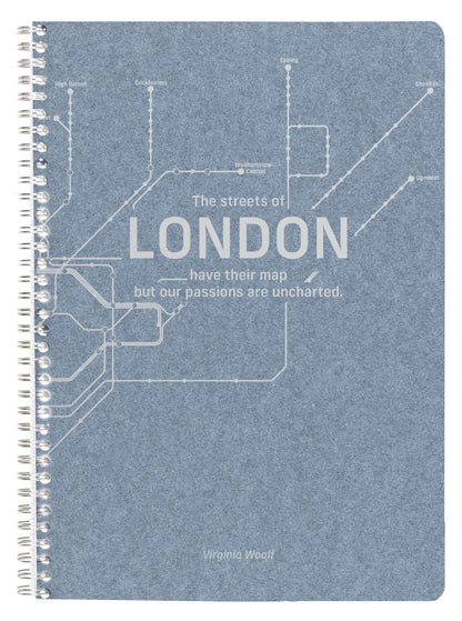 Jeans métro, Cahier reliure intégrale A4 - 21 x 29,7 cm, 148 pages, Ligné + marge, ass. - Bleu jeans (lot de 5)
