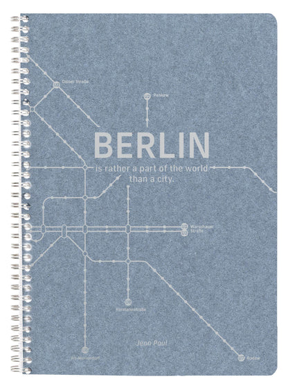 Jeans métro, Cahier reliure intégrale A4 - 21 x 29,7 cm, 148 pages, Ligné + marge, ass. - Bleu jeans (lot de 5)