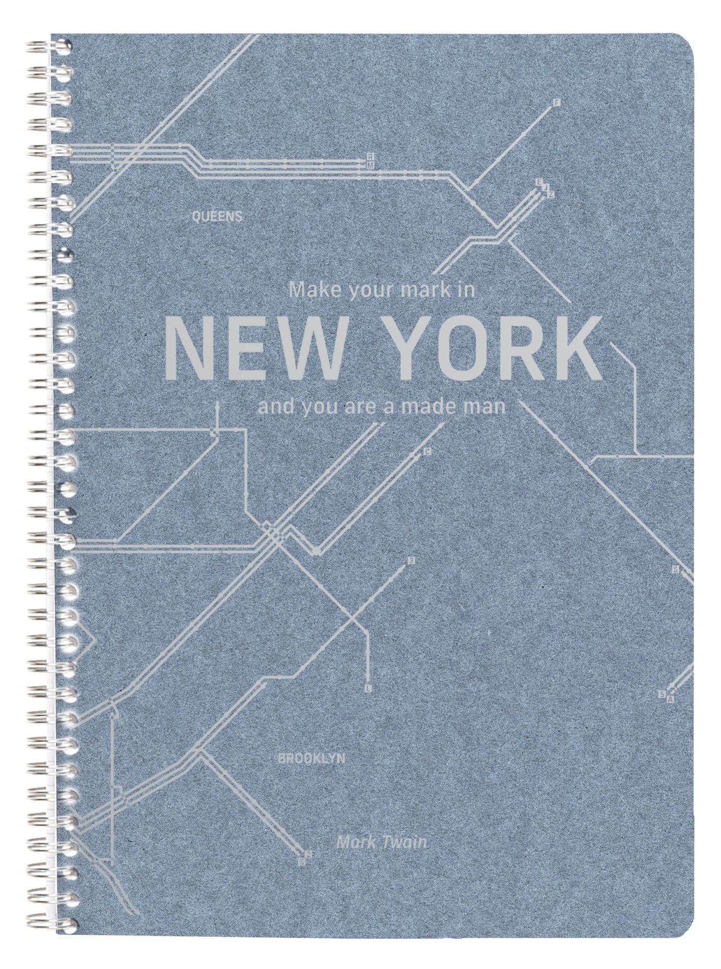Metro Jeans, Complete binding book A4 - 21 x 29.7 cm, 148 pages, Lined + margin, ass. - Blue jeans (Pack x5)