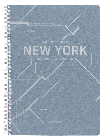 Jeans métro, Cahier reliure intégrale A4 - 21 x 29,7 cm, 148 pages, Ligné + marge, ass. - Bleu jeans (lot de 5)