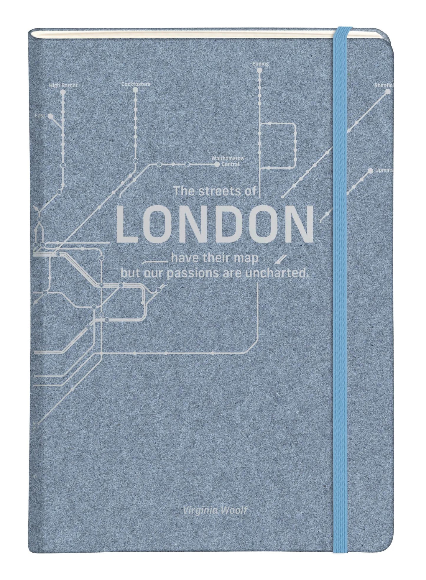 Metro Jeans, A5 hard-wrapped notebook - 14.8 x 21 cm, 96 pages, lineed, bellow pocket, ass. - Blue jeans (Pack x5)