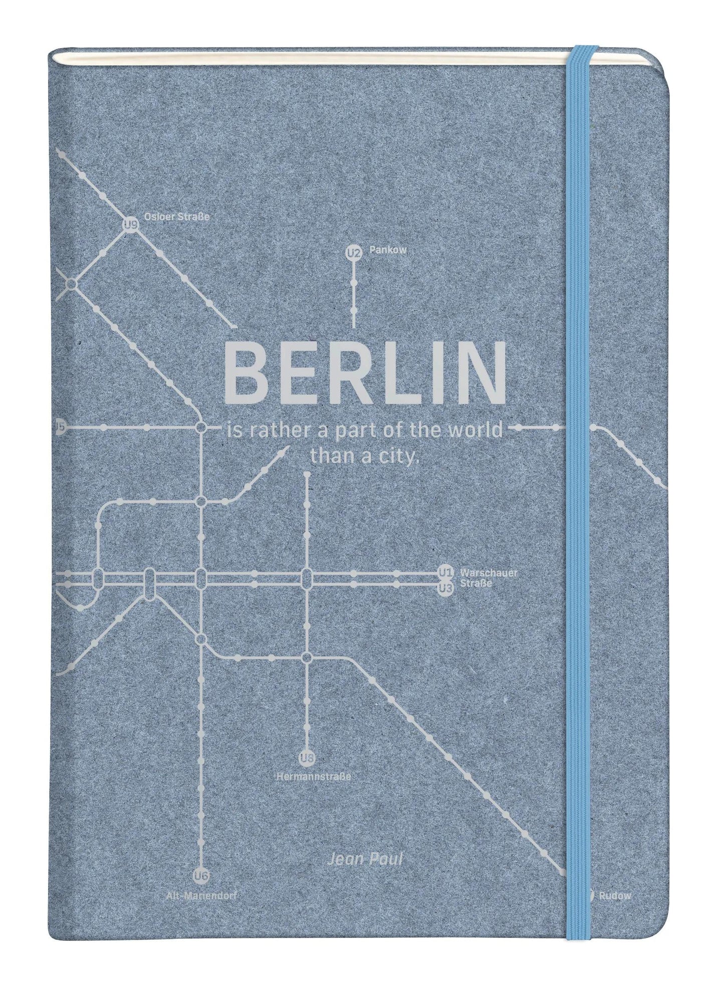 Metro Jeans, A5 hard-wrapped notebook - 14.8 x 21 cm, 96 pages, lineed, bellow pocket, ass. - Blue jeans (Pack x5)