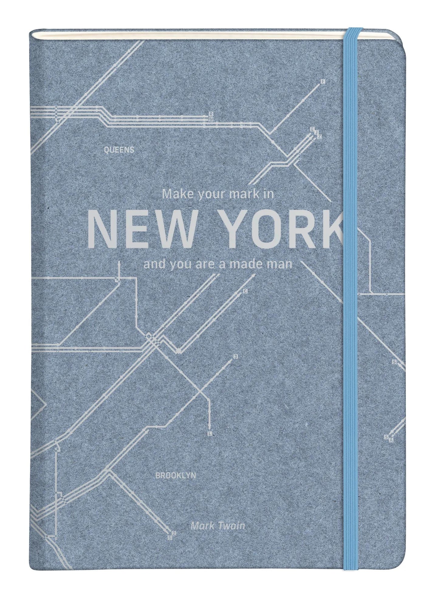 Metro Jeans, A5 hard-wrapped notebook - 14.8 x 21 cm, 96 pages, lineed, bellow pocket, ass. - Blue jeans (Pack x5)
