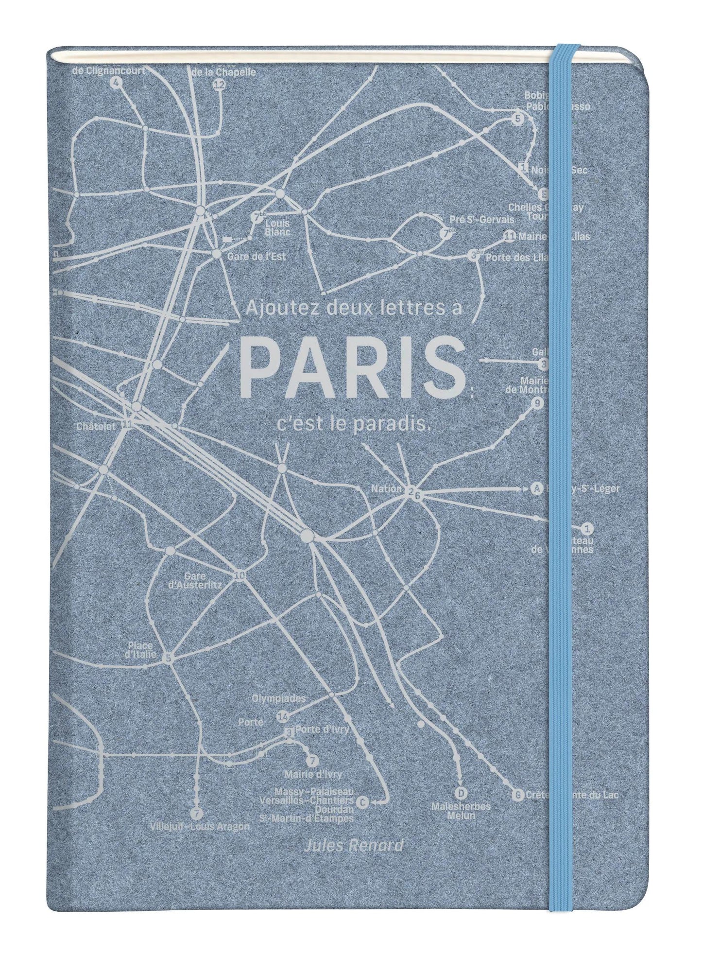 Metro Jeans, A5 hard-wrapped notebook - 14.8 x 21 cm, 96 pages, lineed, bellow pocket, ass. - Blue jeans (Pack x5)