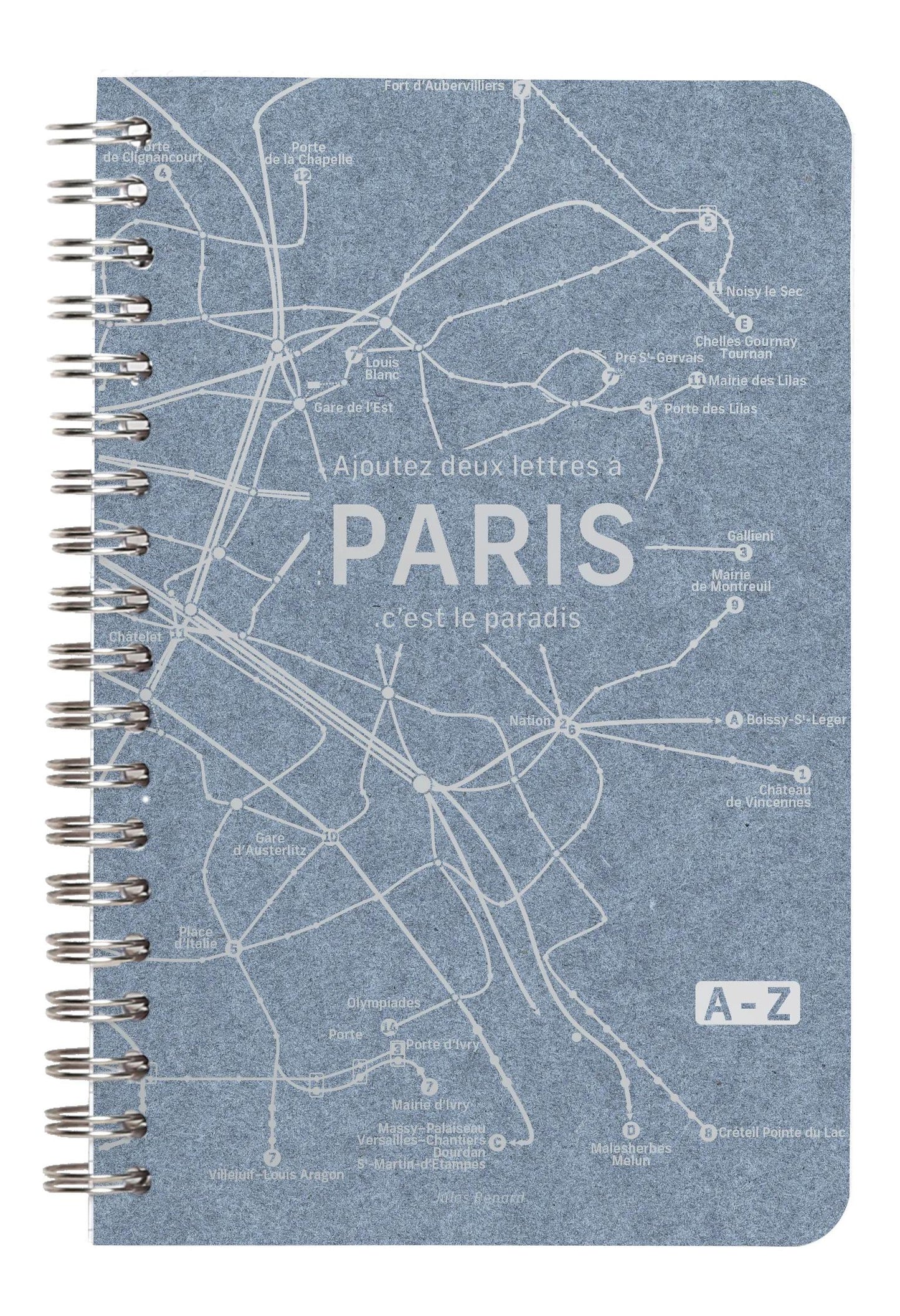 Metro Jean, Book directory integral binder 11 x 17 cm 100 pages, lined, ass. - Blue jeans (Pack x5)