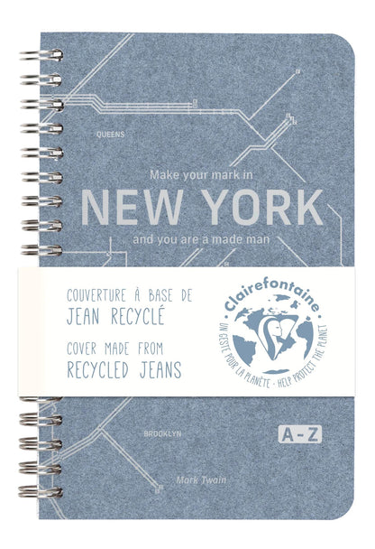 Metro Jean, Buchverzeichnis integraler Binder 11 x 17 cm 100 Seiten, gefüttert, Arsch. - Blaue Jeans (5er-Pack)