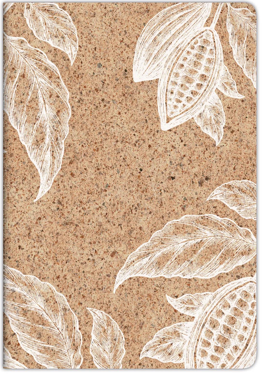 Modello di cacao, Filo per notebook cucito A4 - 21 x 29.7 cm, 96 pagine, foderato + margine, culo. - Cocoa (Pacchetto x6)