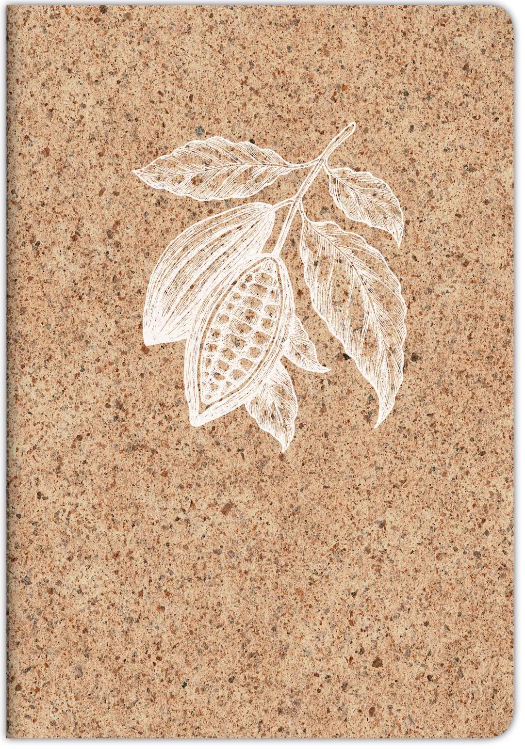 Modello di cacao, Filo per notebook cucito A4 - 21 x 29.7 cm, 96 pagine, foderato + margine, culo. - Cocoa (Pacchetto x6)