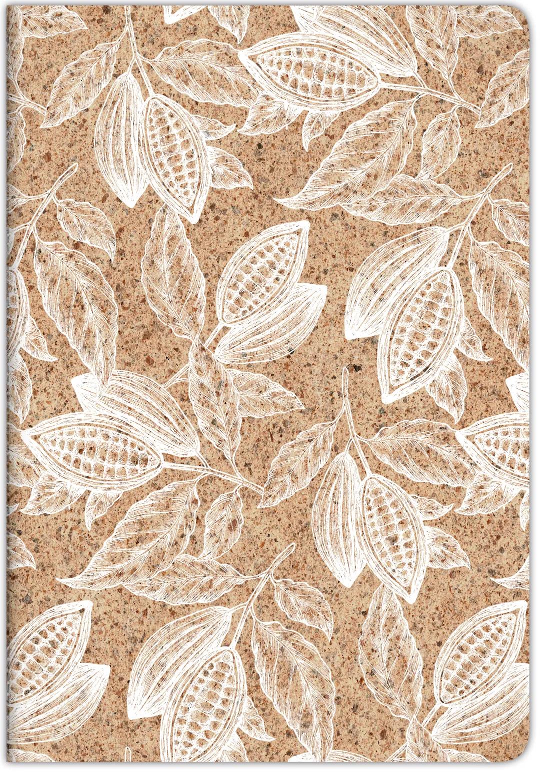 Modello di cacao, Filo per notebook cucito A4 - 21 x 29.7 cm, 96 pagine, foderato + margine, culo. - Cocoa (Pacchetto x6)