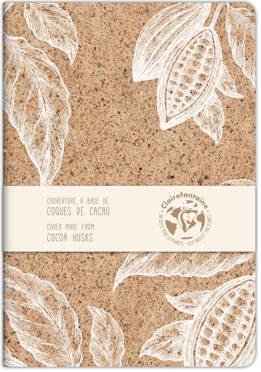 Modello di cacao, Filo per notebook cucito A4 - 21 x 29.7 cm, 96 pagine, foderato + margine, culo. - Cocoa (Pacchetto x6)