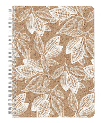 Cocoa motif, Carnet reliure intégrale A5 - 14,8 x 21 cm, 148 pages, Ligné, ass. - Cacao (lot de 6)