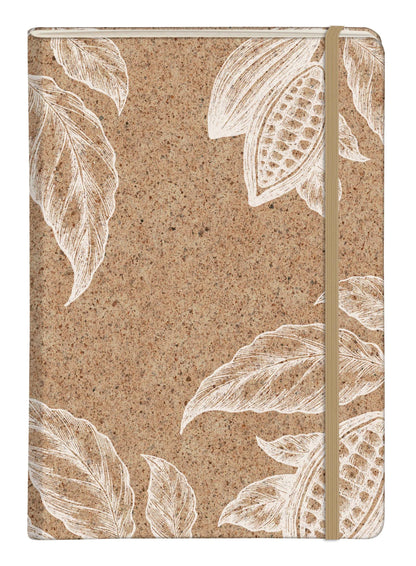 Cocoa motif, Carnet rembordé rigide A5 - 14,8 x 21 cm, 96 pages, ligné, poche à soufflet, ass. - Cacao (lot de 6)