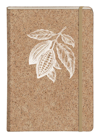 Cocoa motif, Carnet rembordé rigide A5 - 14,8 x 21 cm, 96 pages, ligné, poche à soufflet, ass. - Cacao (lot de 6)