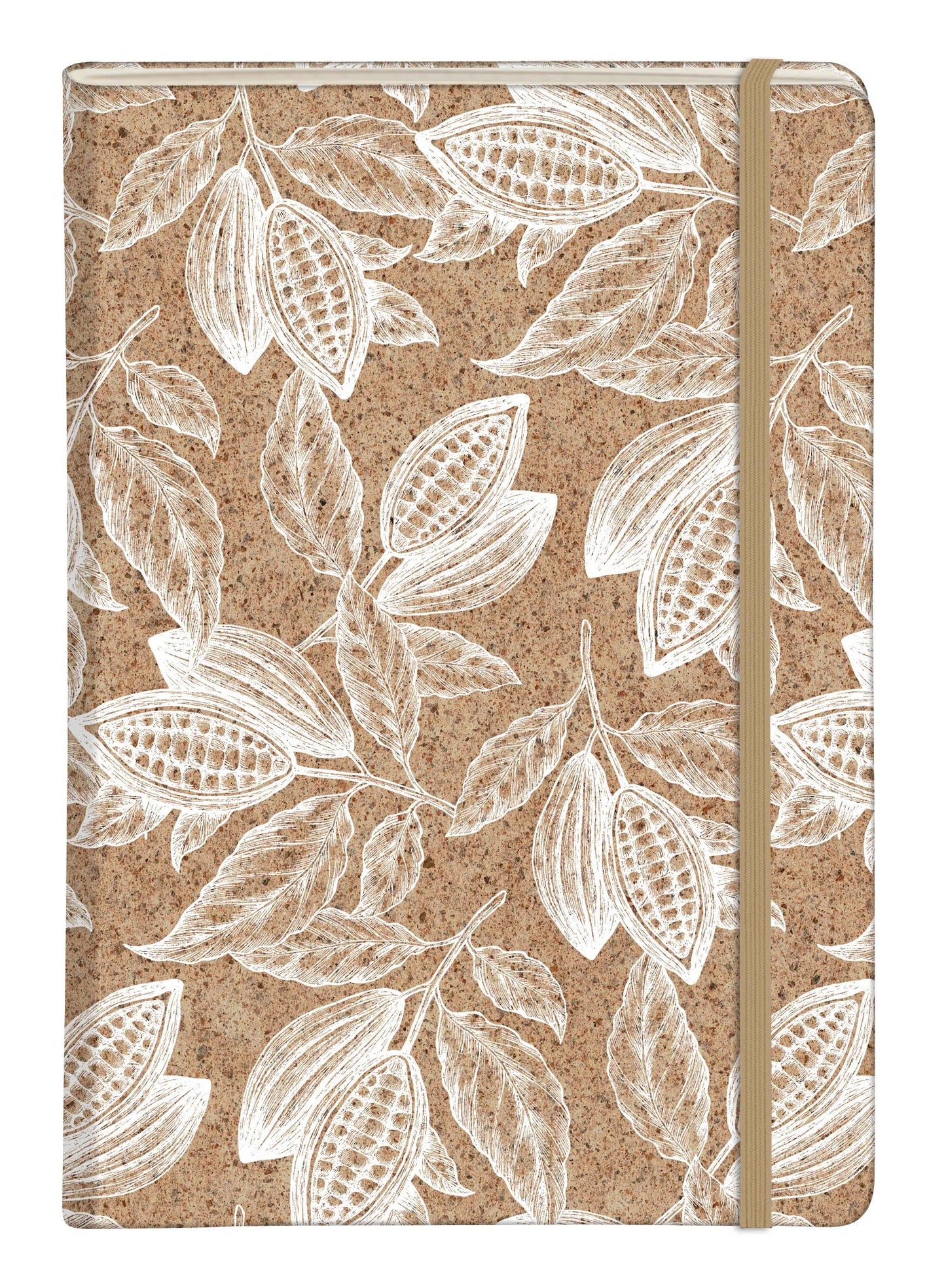Modello di cacao, quaderno rigido risposato A5 - 14,8 x 21 cm, 96 pagine, foderato, tasca soffietto, culo. - Cacao (Pacchetto x6)
