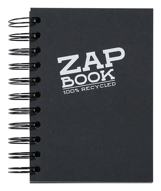 Zap Book book spiral 160F A6 80g - Black (Pack x5)