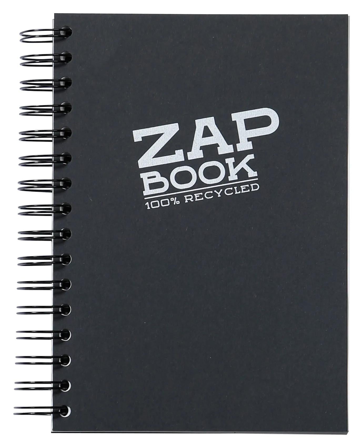 Zap Book book spiral 160F A5 80g - Black (Pack x5)