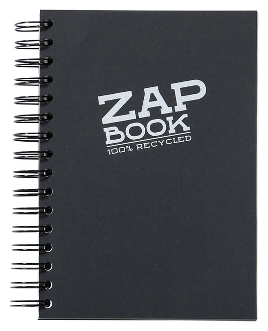 Zap Book book spiral 160F A5 80g - Black (Pack x5)