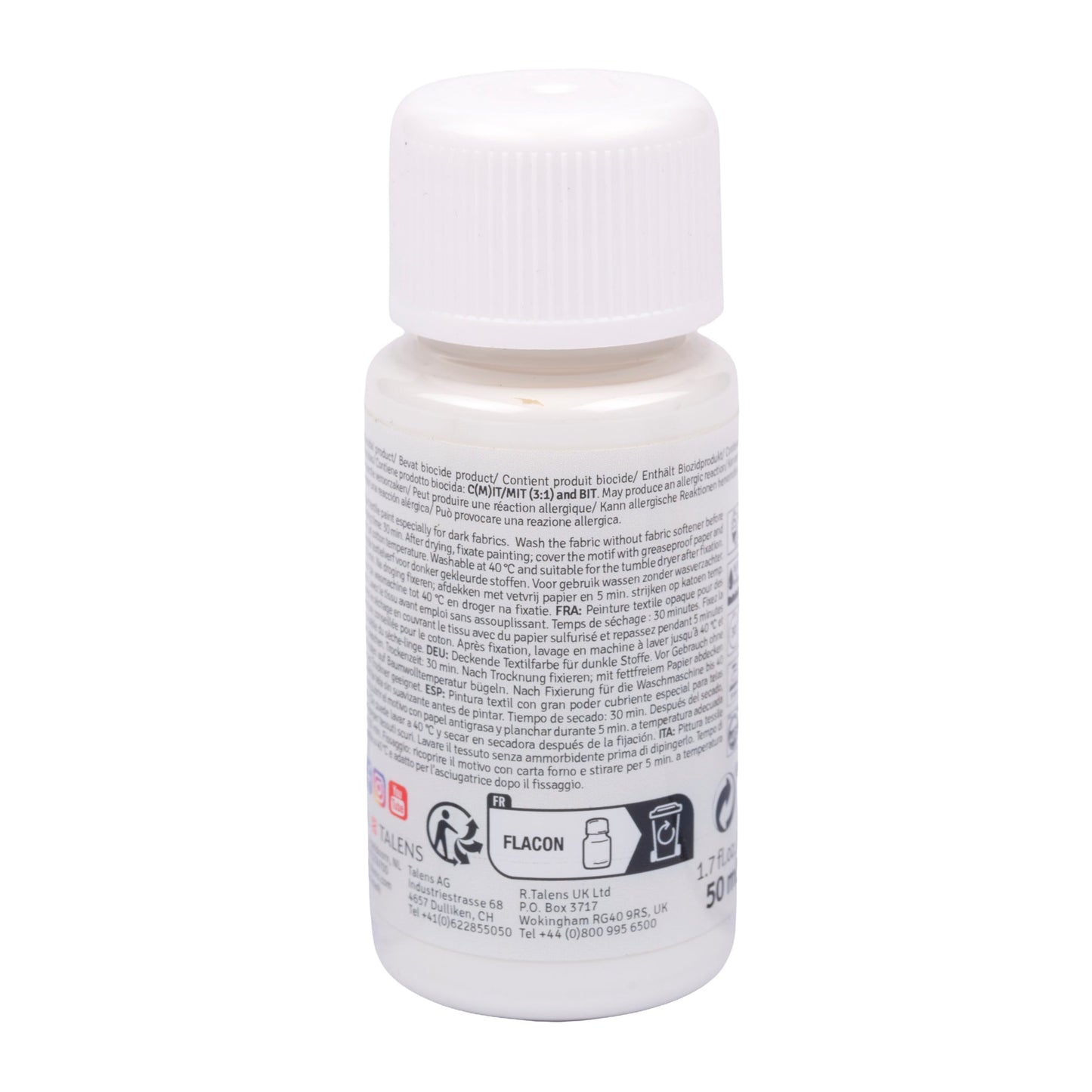 Talens Art Creation Textil deckend Flasche 50 ml Reinweiß 1001