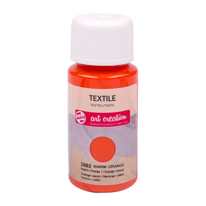 Talens Creazione di arte Bottiglia tessile 50 ml Warm Arancione 2502 (confezione da 4)
